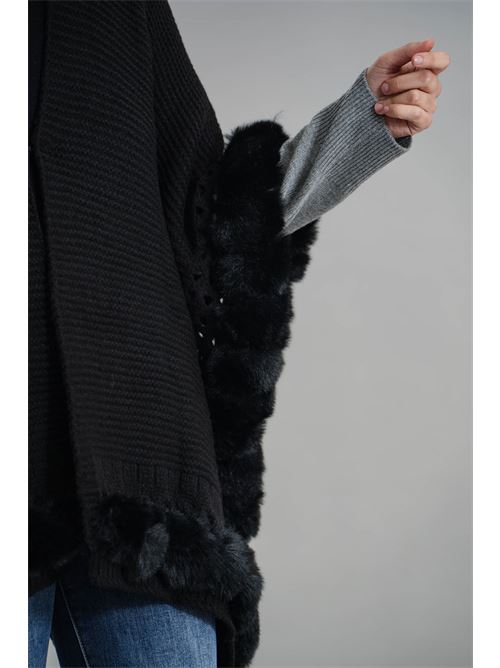 Mantella con ecopelliccia Z.O.E. | 88L513NERO