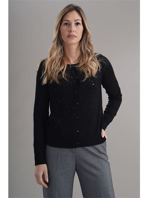 Cardigan in viscosa zooe | 01A815NERO