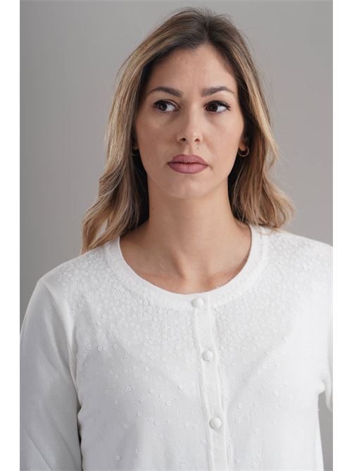 Cardigan in viscosa zooe | 01A815PANNA