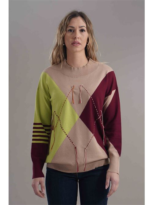 Maglia in viscosa zooe | 97B167KIWI/BORDO