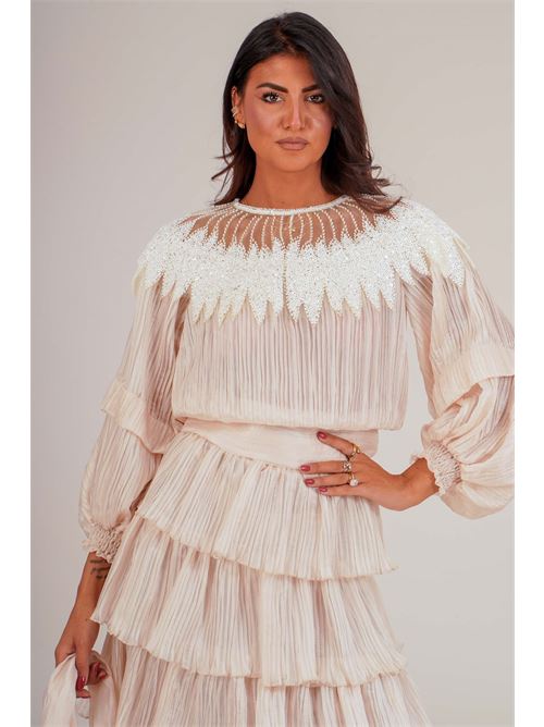 Casacca con paillettes Babylon | S00307AVORIO