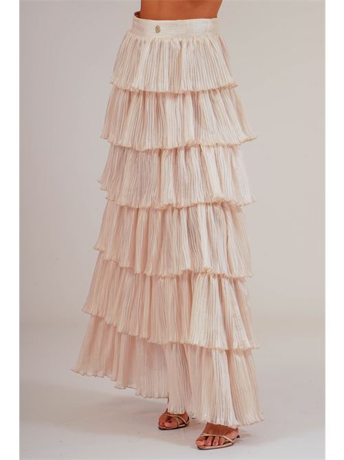 Gonna con balze Babylon | S00605AVORIO
