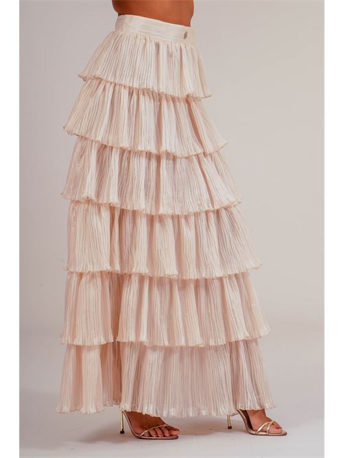 Gonna con balze Babylon | S00605AVORIO