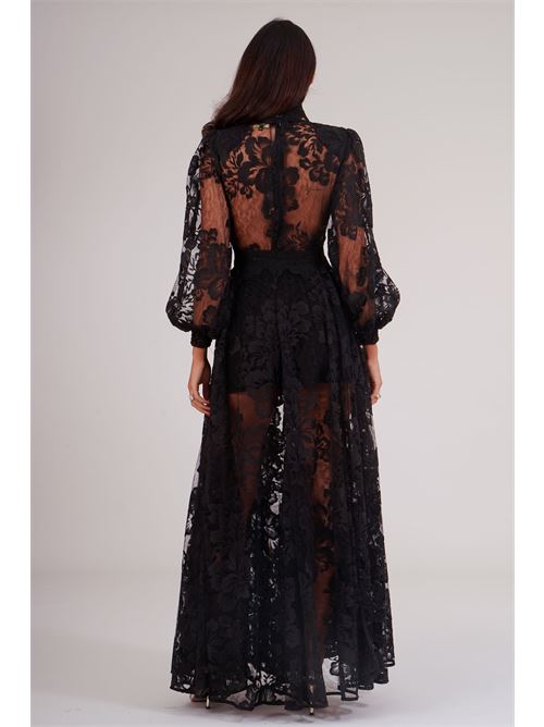 Abito lungo in pizzo Babylon | S00964NERO
