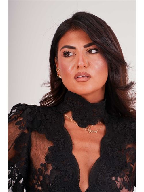 Abito lungo in pizzo Babylon | S00964NERO