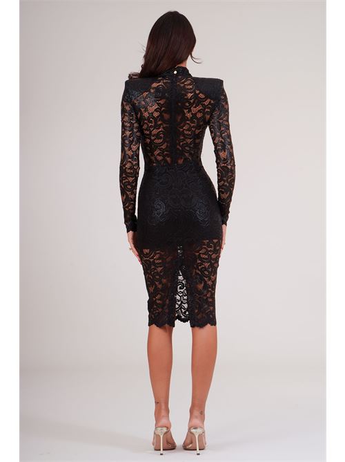 Abito in pizzo spalmato Babylon | S00968NERO