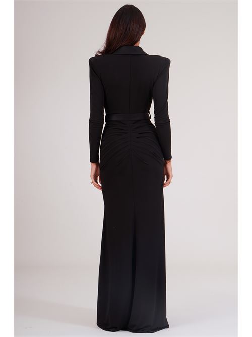 Abito lungo con spacco Babylon | S00969NERO