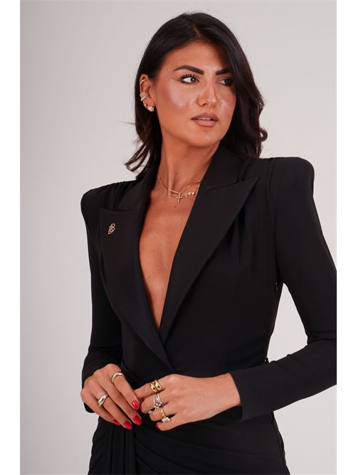 Abito lungo con spacco Babylon | S00969NERO