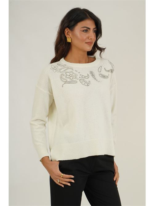 Maglia con strass Clips | N8305919PANNA
