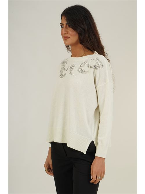 Maglia con strass Clips | N8305919PANNA