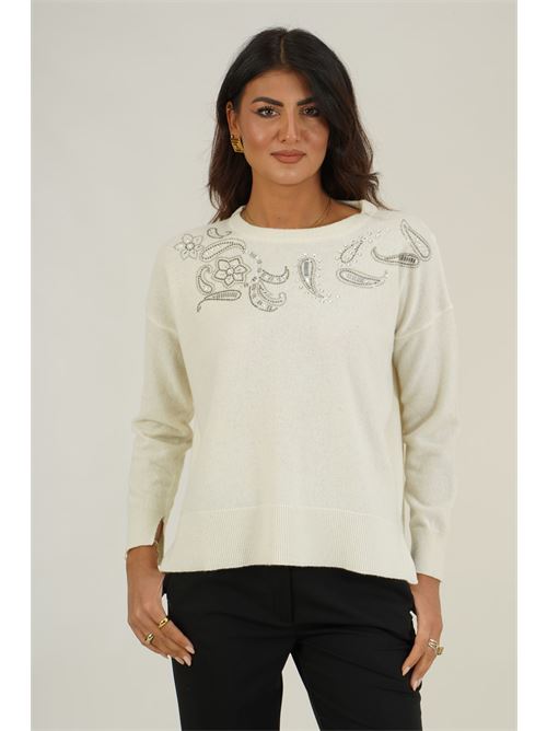 Maglia con strass Clips | N8305919PANNA