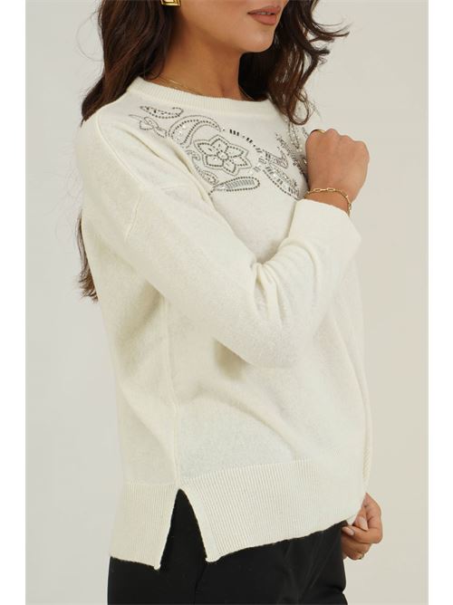 Maglia con strass Clips | N8305919PANNA