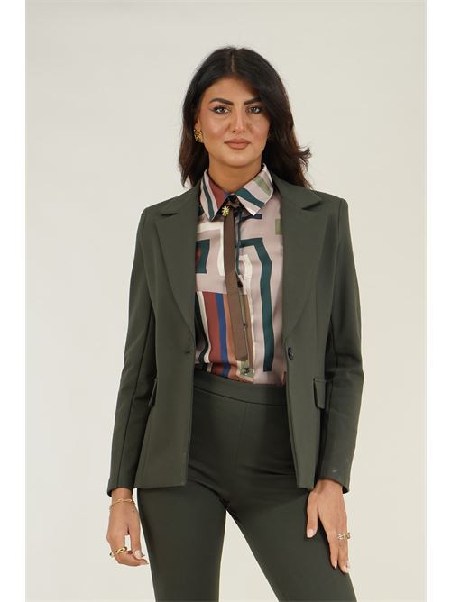 Giacca elastica in punto milano Dairesy | D0893VERDE