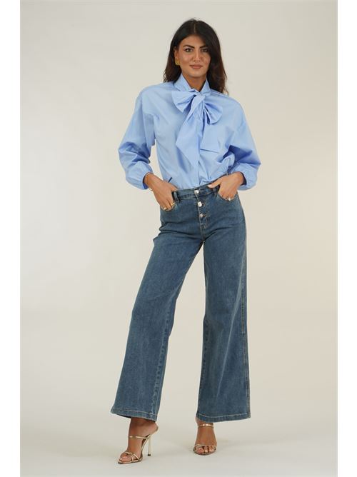 Camicia con fiocco Dairesy | D0956CIELO