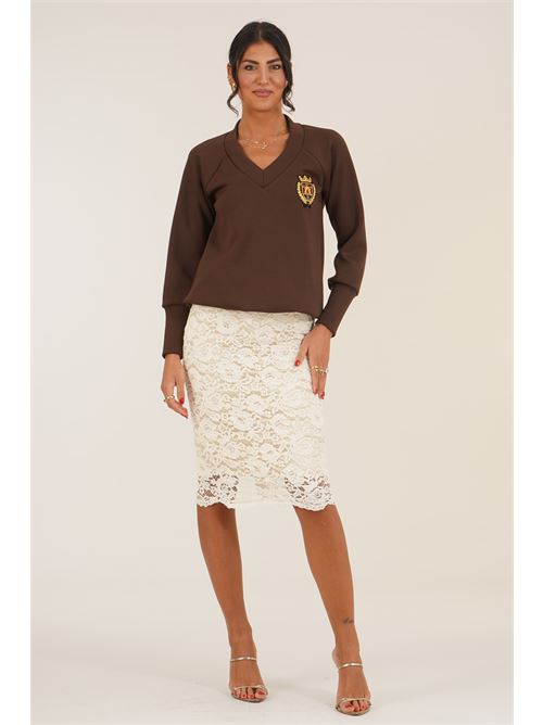 Felpa scollo a V Dairesy | D0960MORO