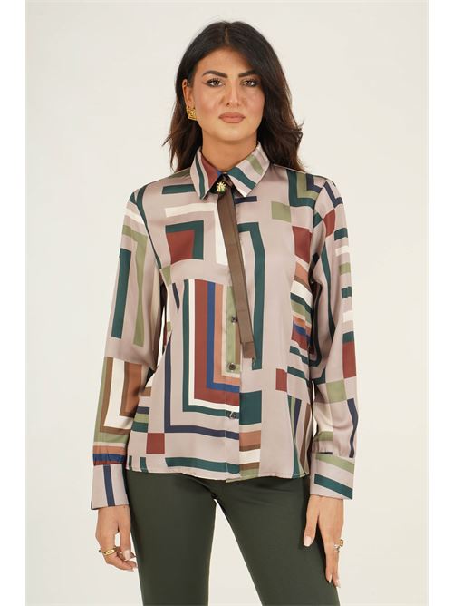 Camicia in raso fantasia Dairesy | D0983FANTASIA