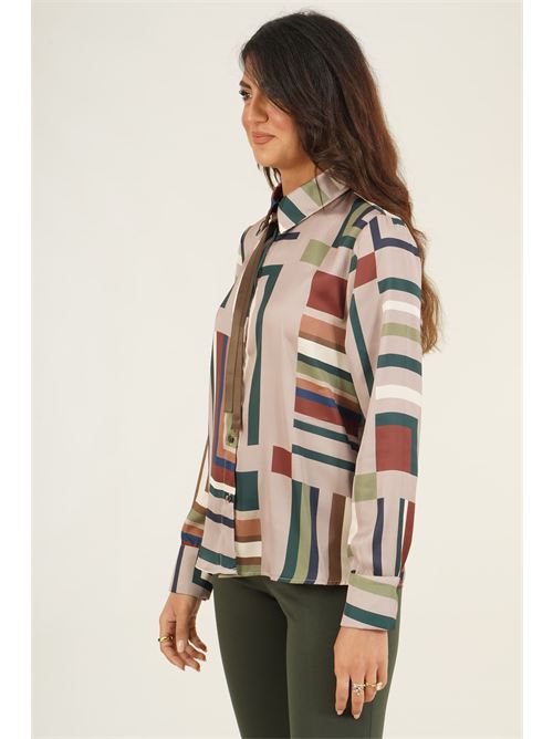 Camicia in raso fantasia Dairesy | D0983FANTASIA