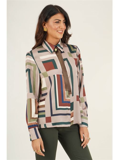 Camicia in raso fantasia Dairesy | D0983FANTASIA