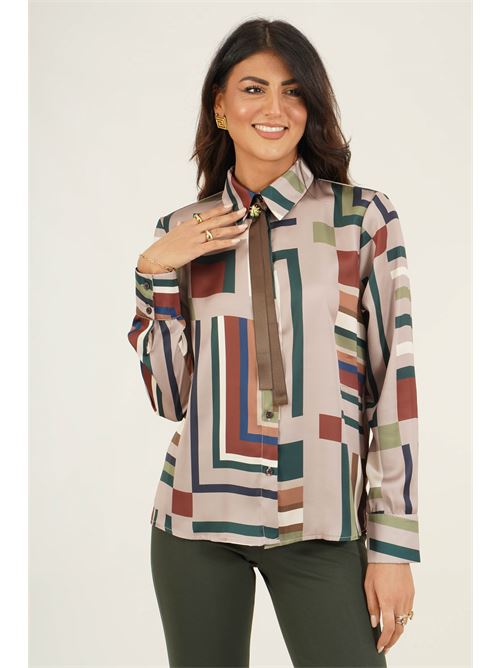 Camicia in raso fantasia Dairesy | D0983FANTASIA