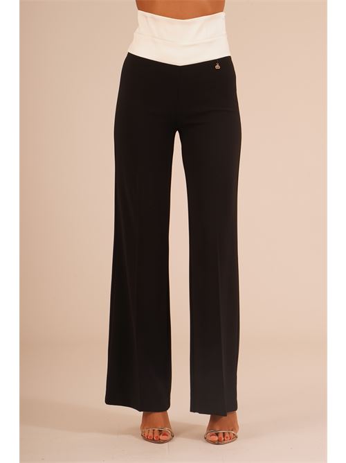 Pantalone Eric in crepe Divedivine | ERICNERO/PANNA