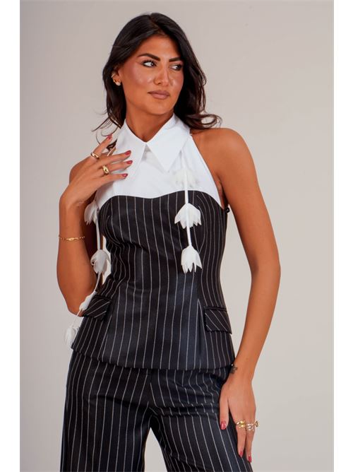 Top gessato Dramee | 26100NERO