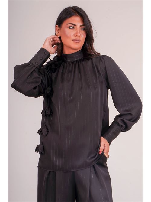 Casacca con fiore Dramee | 26102NERO