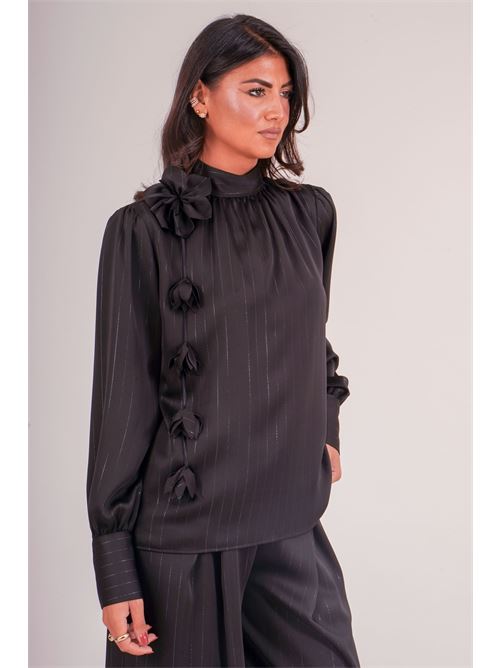 Casacca con fiore Dramee | 26102NERO