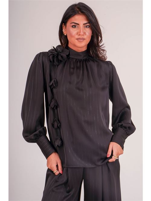 Casacca con fiore Dramee | 26102NERO