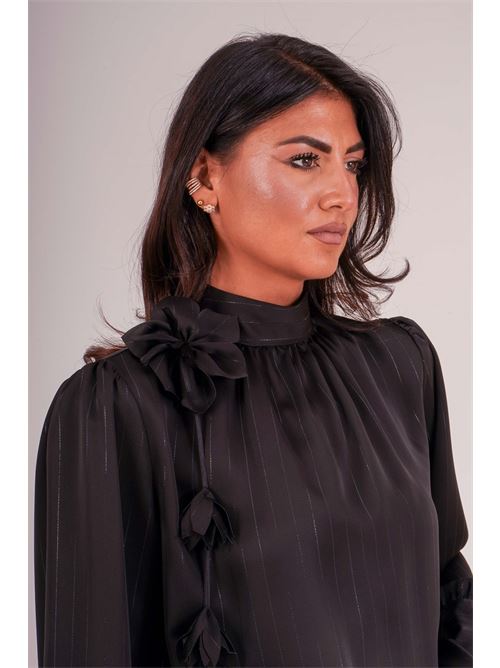 Casacca con fiore Dramee | 26102NERO
