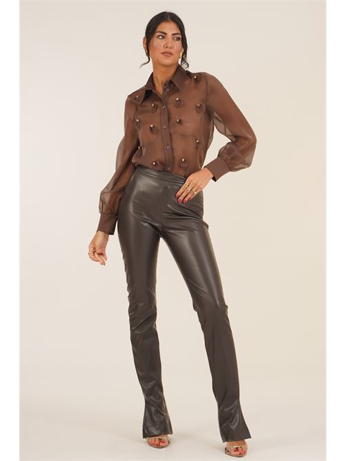 Camicia in georgette con applicazioni