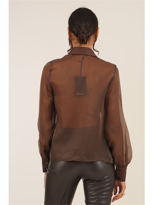 Camicia in georgette con applicazioni Dramee | 26109CACAO