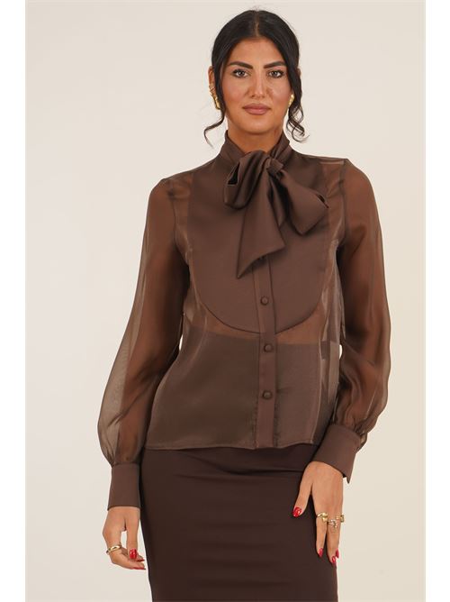 Camicia in georgette Dramee | 26126CACAO