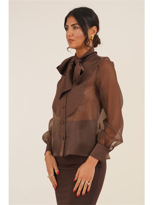 Camicia in georgette Dramee | 26126CACAO