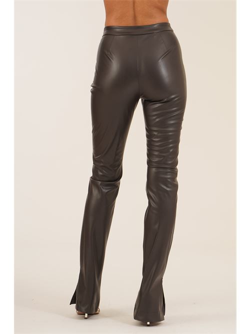 Pantalone effetto pelle cacao Dramee | 26212CACAO