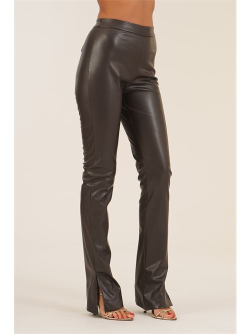 Pantalone effetto pelle cacao Dramee | 26212CACAO