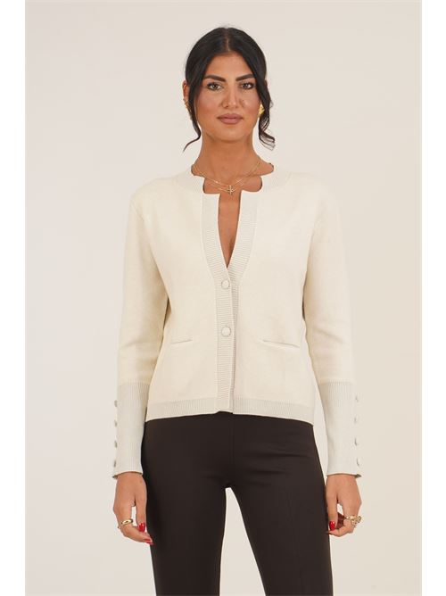 Cardigan in viscosa Griffai | 6934NATURALE