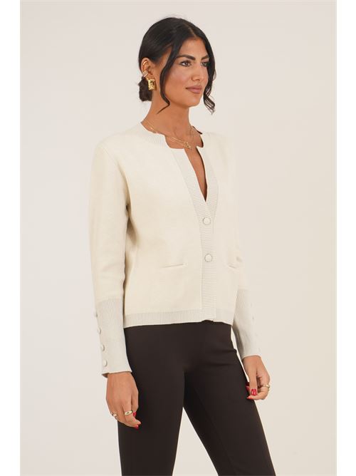 Cardigan in viscosa Griffai | 6934NATURALE