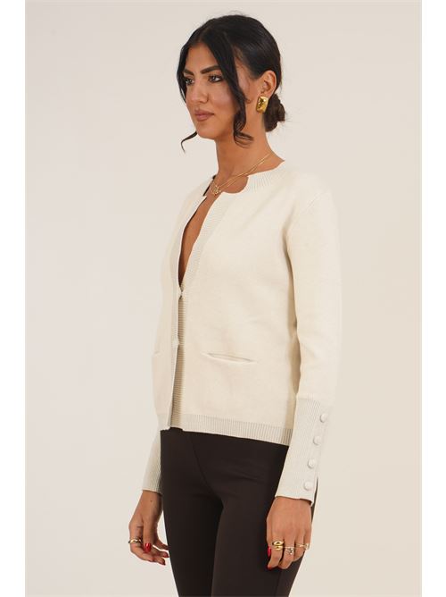 Cardigan in viscosa Griffai | 6934NATURALE