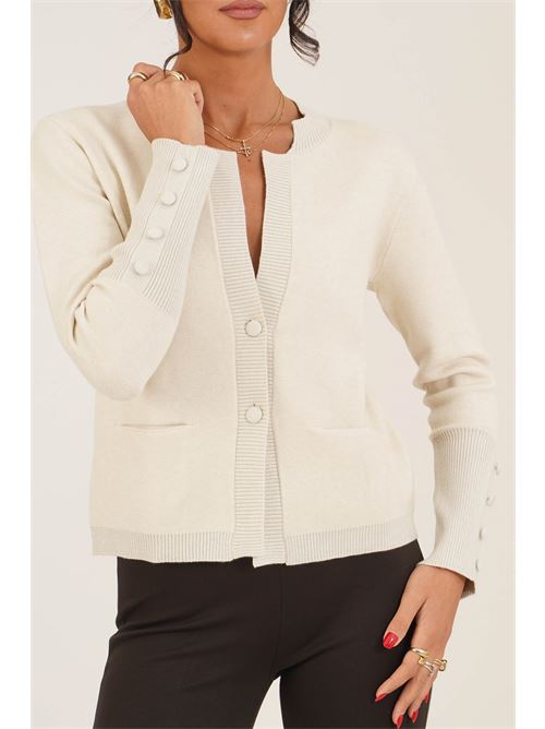 Cardigan in viscosa Griffai | 6934NATURALE
