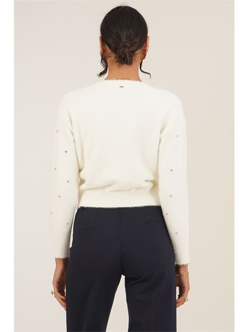 Cardigan con strass Griffai | 6979PANNA