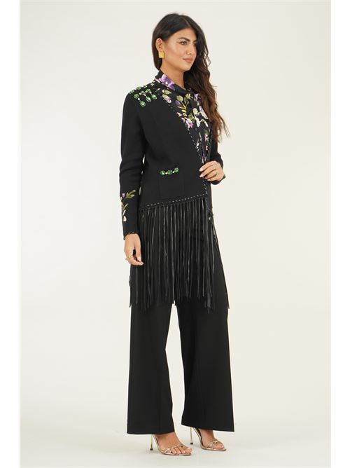 Cardigan con frange LAFTY.LIE | 04F167NERO