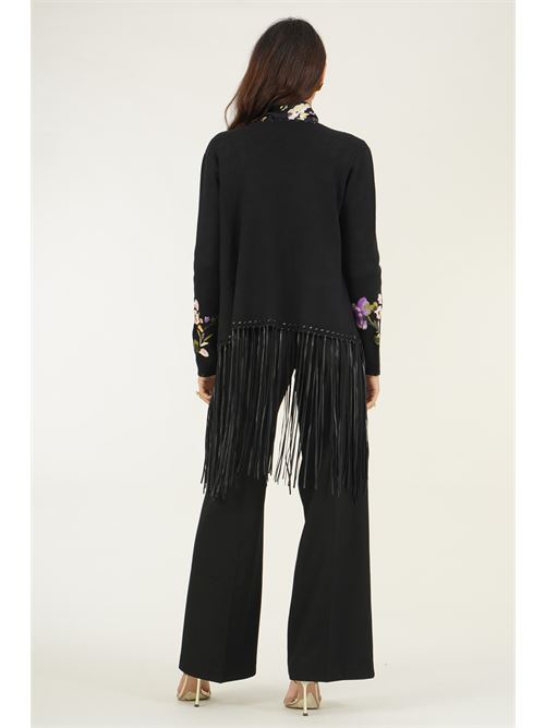 Cardigan con frange LAFTY.LIE | 04F167NERO