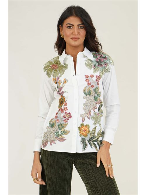 Camicia elastica con ricamo LAFTY.LIE | 27Q203BIANCO