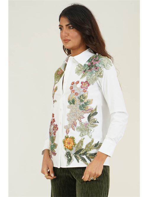 Camicia elastica con ricamo LAFTY.LIE | 27Q203BIANCO