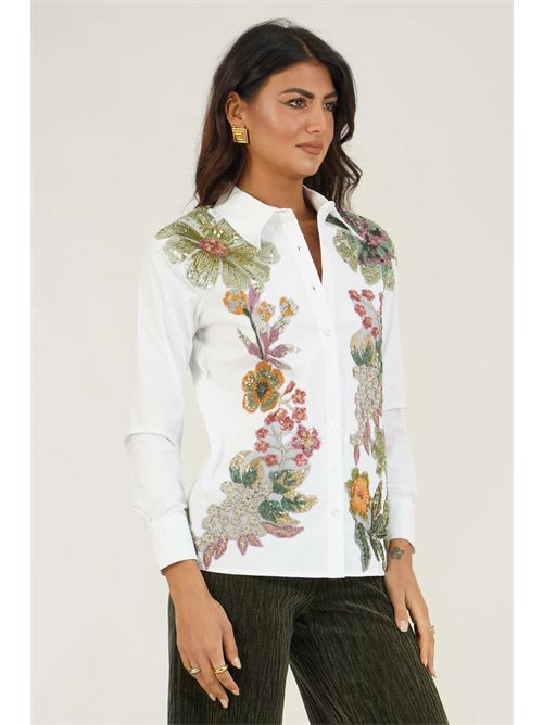 Camicia elastica con ricamo LAFTY.LIE | 27Q203BIANCO