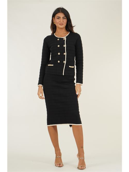 Cardigan in viscosa elastica LAFTY.LIE | 34V129NERO