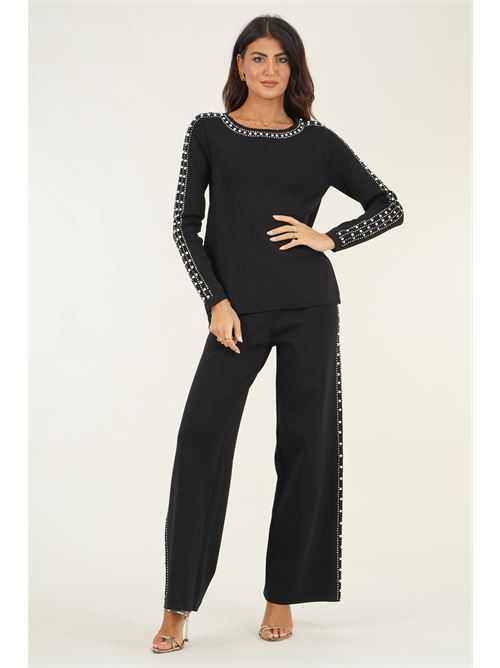 Magli ain viscosa con strass LAFTY.LIE | 39M152NERO