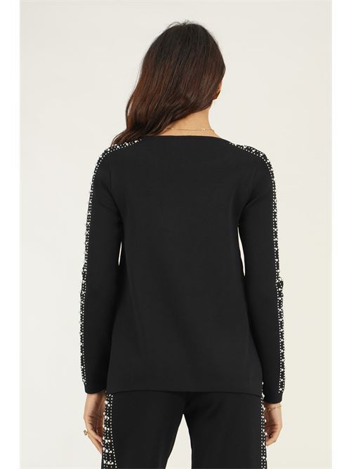 Magli ain viscosa con strass LAFTY.LIE | 39M152NERO