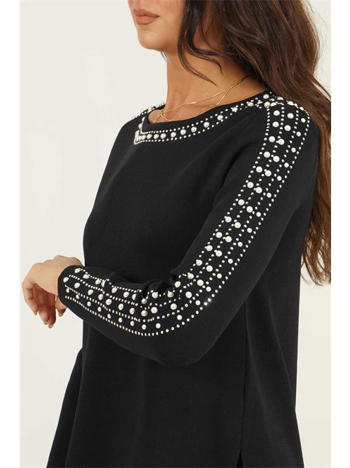 Magli ain viscosa con strass LAFTY.LIE | 39M152NERO