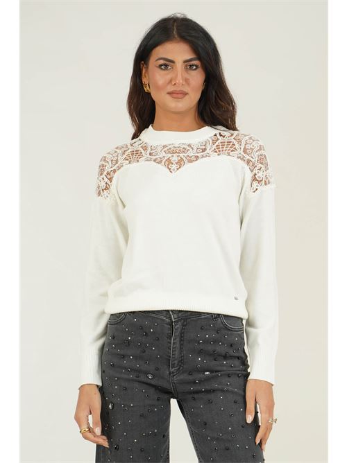 Maglia con pizzo LAFTY.LIE | 43D128PANNA